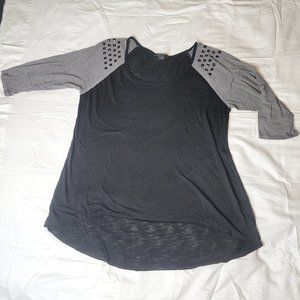 Torrid casual 3/4 sleeve raglan heathered semi-sheer fabric top 2X